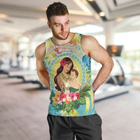 Personalised Hawaii Mother's Day Men Tank Top I Love You Mom DT04 Yellow - Polynesian Pride
