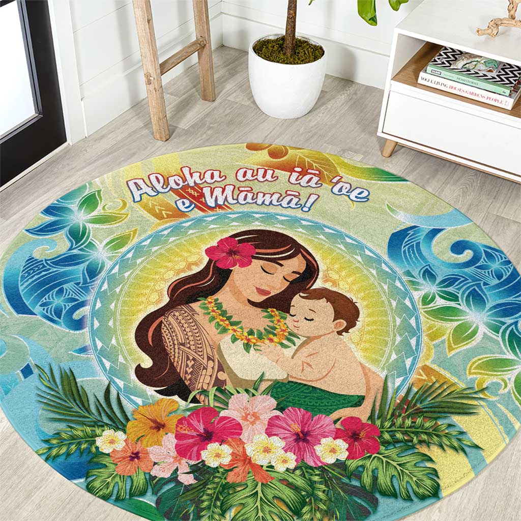 Hawaii Mother's Day Round Carpet I Love You Mom