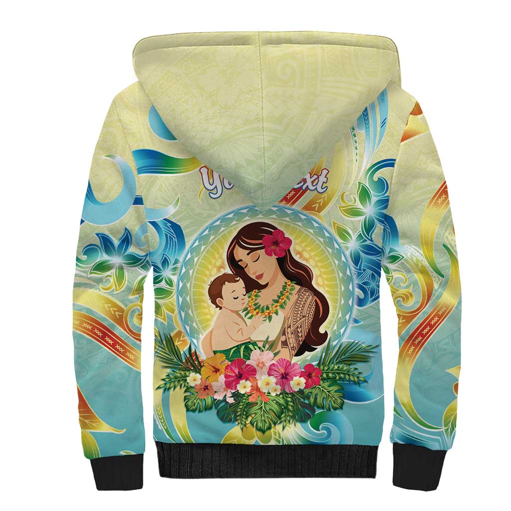 Personalised Hawaii Mother's Day Sherpa Hoodie I Love You Mom DT04 - Polynesian Pride