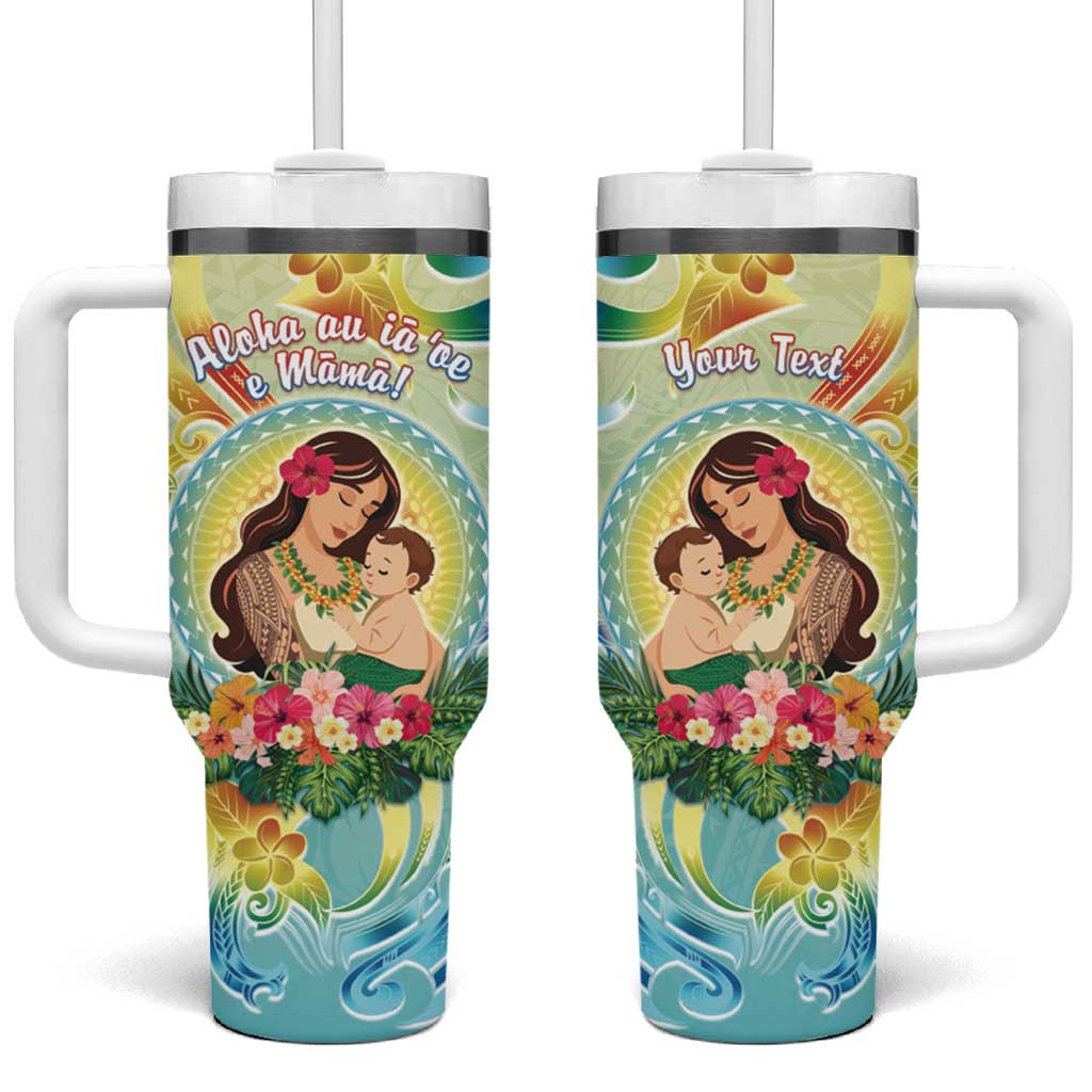 Personalised Hawaii Mother's Day Tumbler With Handle I Love You Mom DT04 One Size: 40 oz Yellow - Polynesian Pride