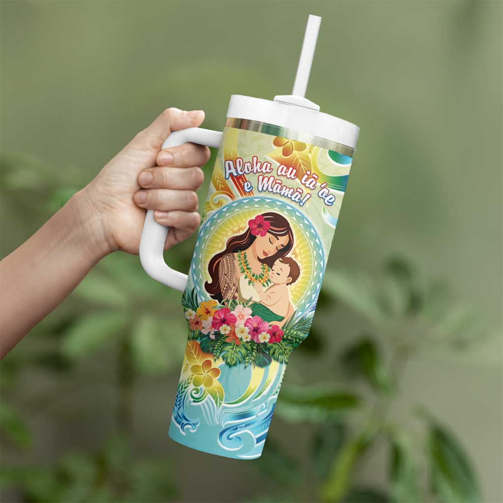 Personalised Hawaii Mother's Day Tumbler With Handle I Love You Mom DT04 - Polynesian Pride