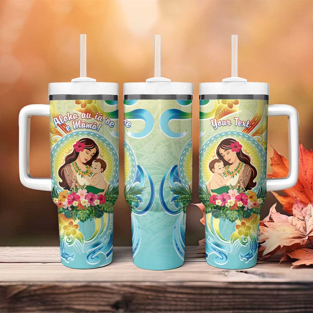 Personalised Hawaii Mother's Day Tumbler With Handle I Love You Mom DT04 - Polynesian Pride