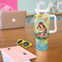 Personalised Hawaii Mother's Day Tumbler With Handle I Love You Mom DT04 - Polynesian Pride
