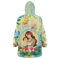 Personalised Hawaii Mother's Day Wearable Blanket Hoodie I Love You Mom DT04 - Polynesian Pride