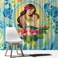 Hawaii Mother's Day Window Curtain I Love You Mom DT04 - Polynesian Pride