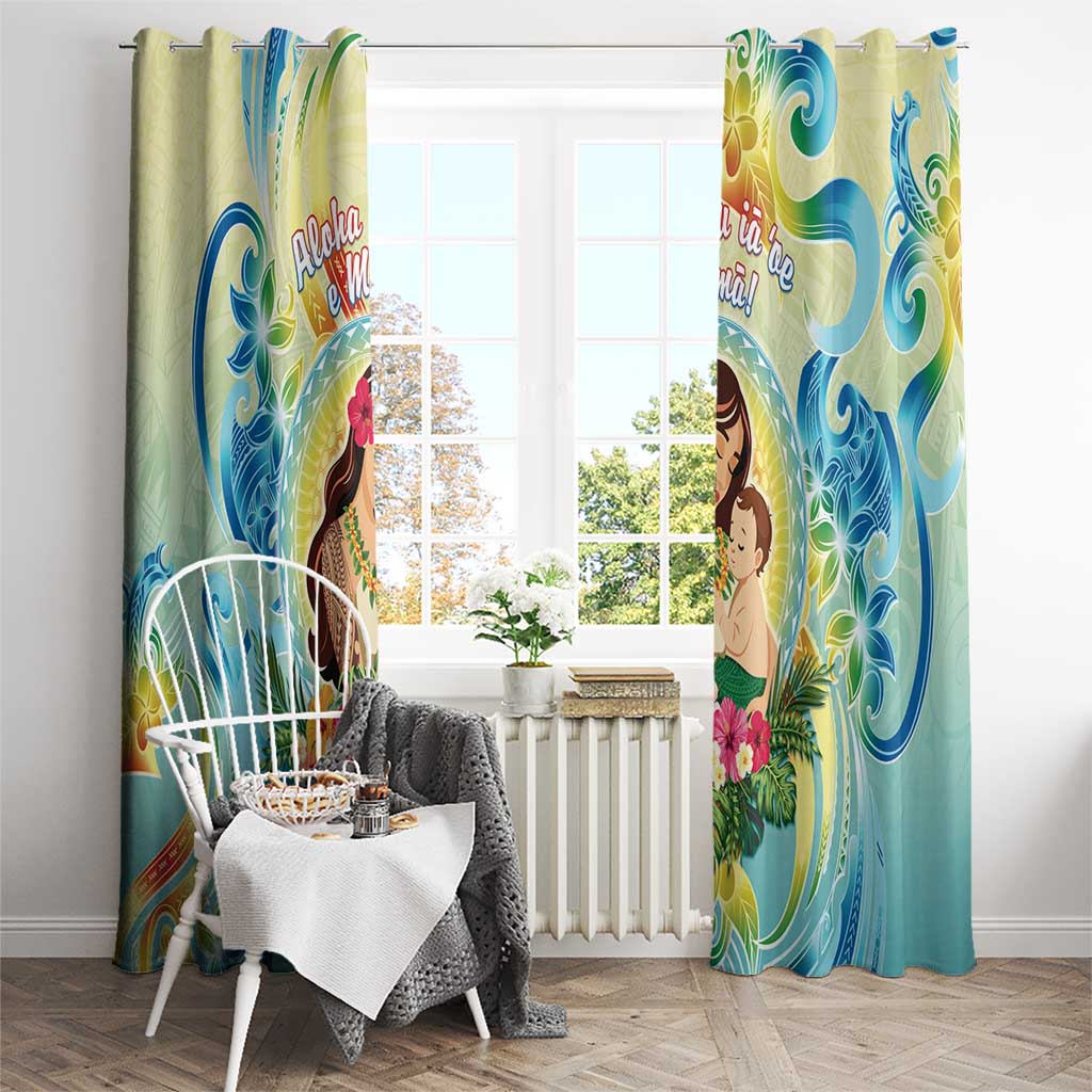 Hawaii Mother's Day Window Curtain I Love You Mom DT04 - Polynesian Pride