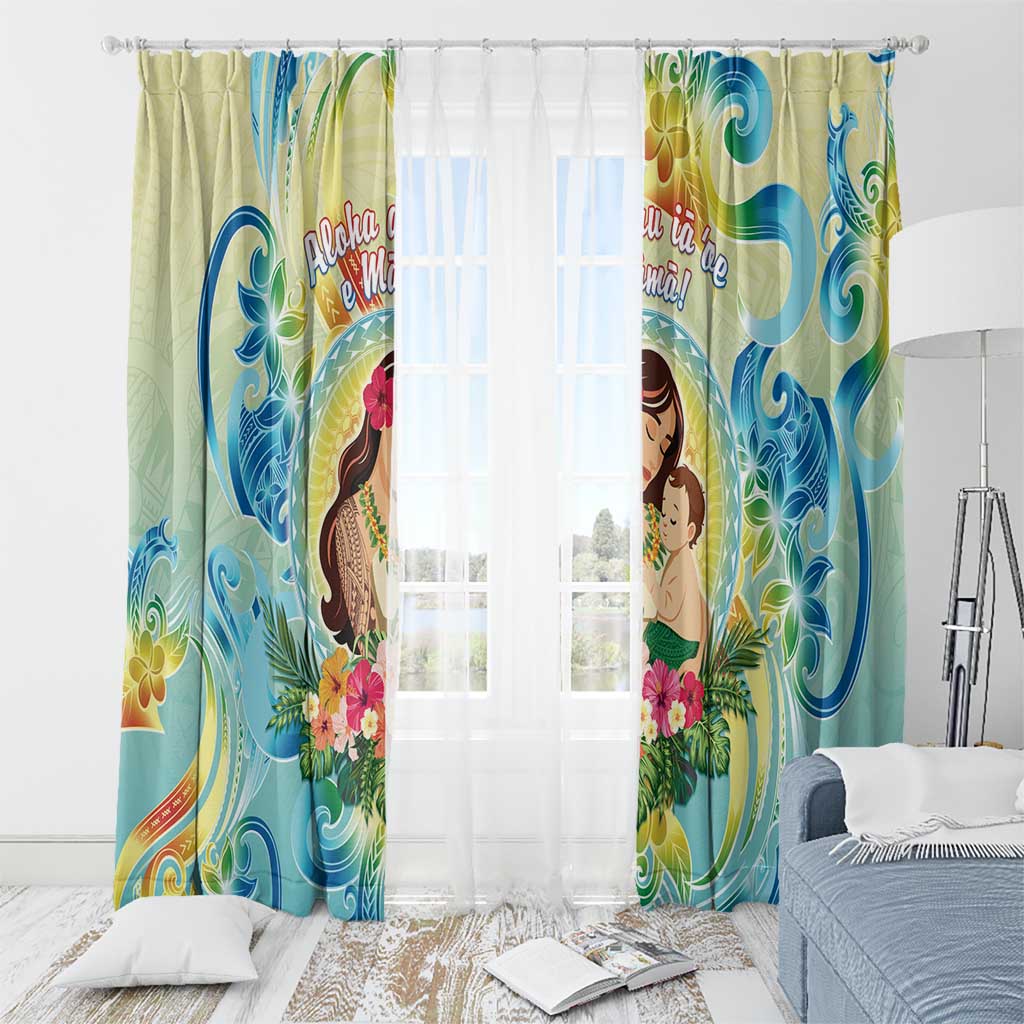 Hawaii Mother's Day Window Curtain I Love You Mom DT04 - Polynesian Pride