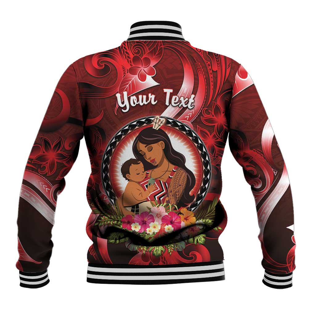Personalised New Zealand Mother's Day Baseball Jacket I Love You Mom DT04 - Polynesian Pride