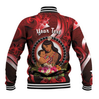 Personalised New Zealand Mother's Day Baseball Jacket I Love You Mom DT04 - Polynesian Pride
