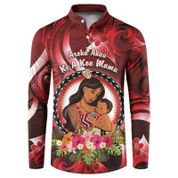 Personalised New Zealand Mother's Day Button Sweatshirt I Love You Mom DT04 Red - Polynesian Pride
