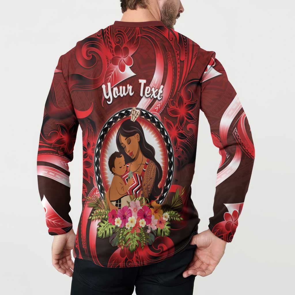Personalised New Zealand Mother's Day Button Sweatshirt I Love You Mom DT04 - Polynesian Pride
