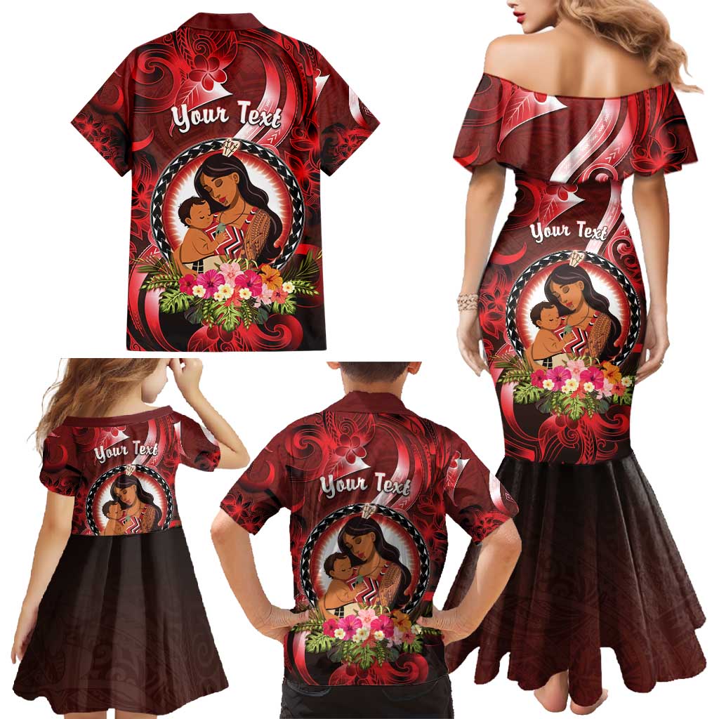 Personalised New Zealand Mother's Day Family Matching Mermaid Dress and Hawaiian Shirt I Love You Mom