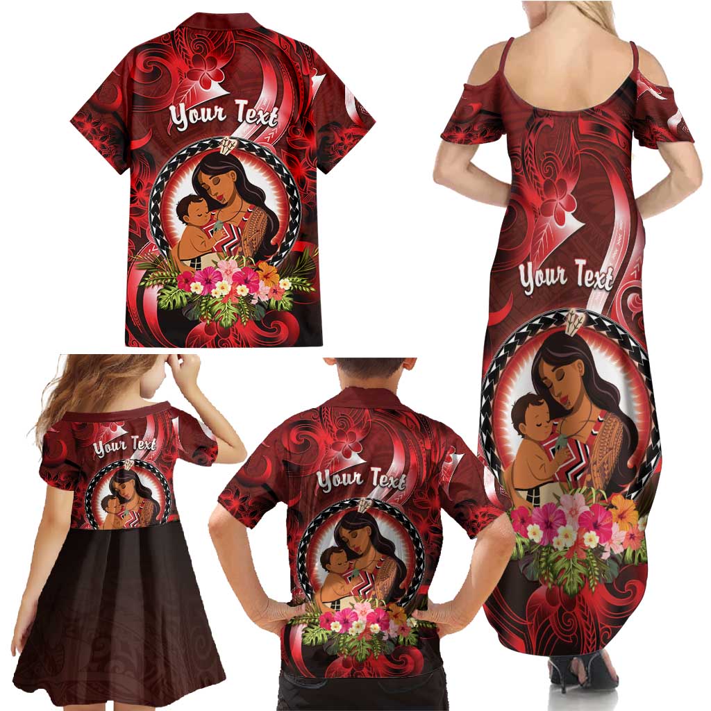 Personalised New Zealand Mother's Day Family Matching Summer Maxi Dress and Hawaiian Shirt I Love You Mom