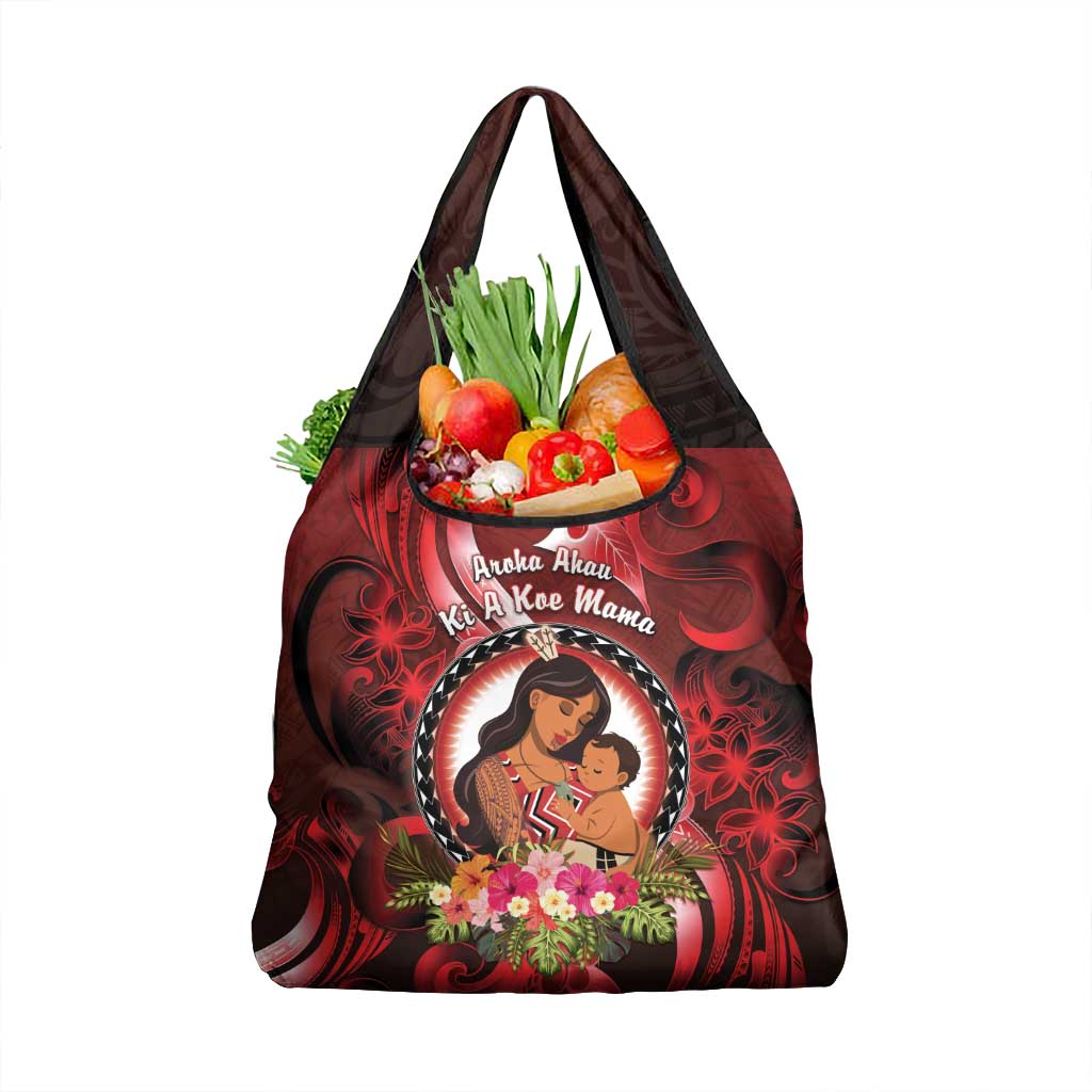 New Zealand Mother's Day Grocery Bag I Love You Mom DT04 1-pack One Size Red - Polynesian Pride