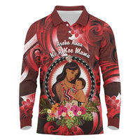 Personalised New Zealand Mother's Day Long Sleeve Polo Shirt I Love You Mom