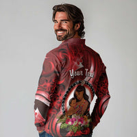 Personalised New Zealand Mother's Day Long Sleeve Polo Shirt I Love You Mom