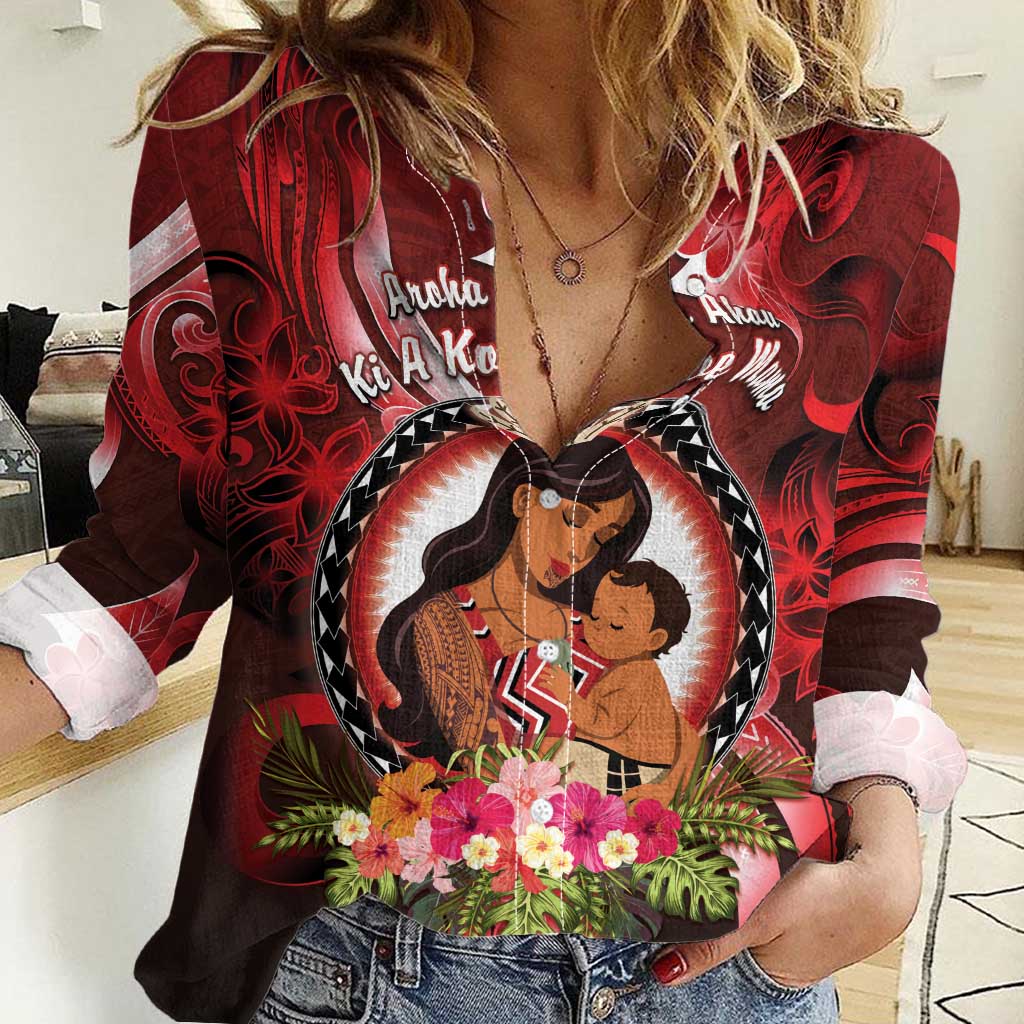 Personalised New Zealand Mother's Day Women Casual Shirt I Love You Mom