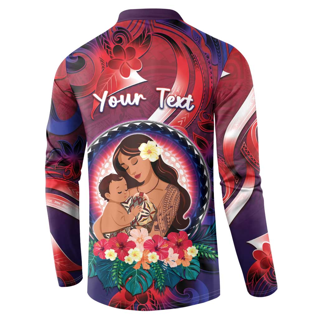 Personalised Samoa Mother's Day Button Sweatshirt I Love You Mom DT04 - Polynesian Pride