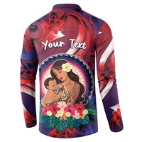 Personalised Samoa Mother's Day Button Sweatshirt I Love You Mom DT04 - Polynesian Pride
