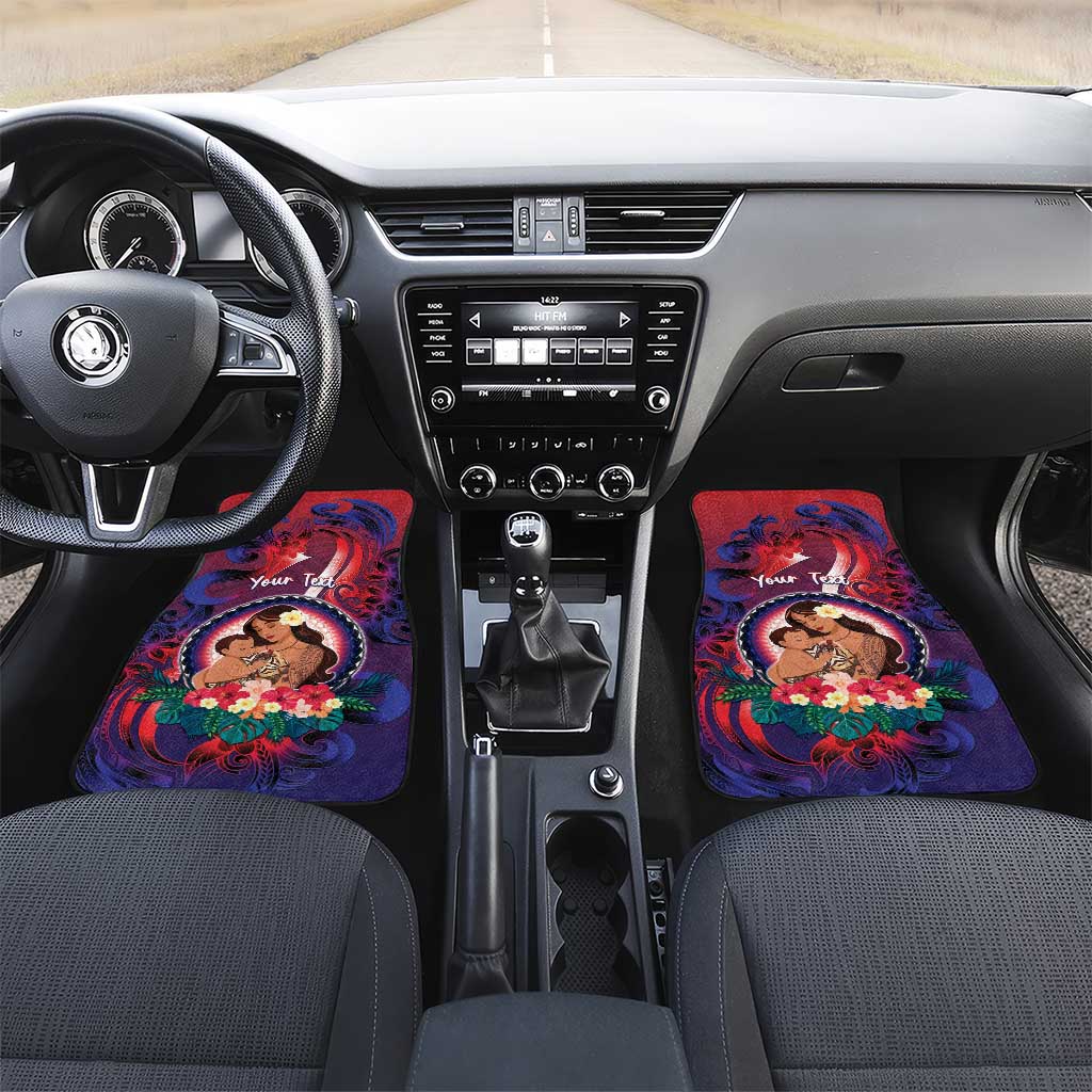 Samoa Mother's Day Car Mats I Love You Mom DT04 Set 2pcs - Front Red - Polynesian Pride