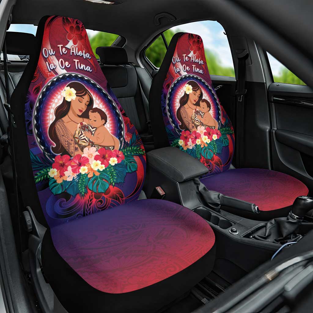 Samoa Mother's Day Car Seat Cover I Love You Mom