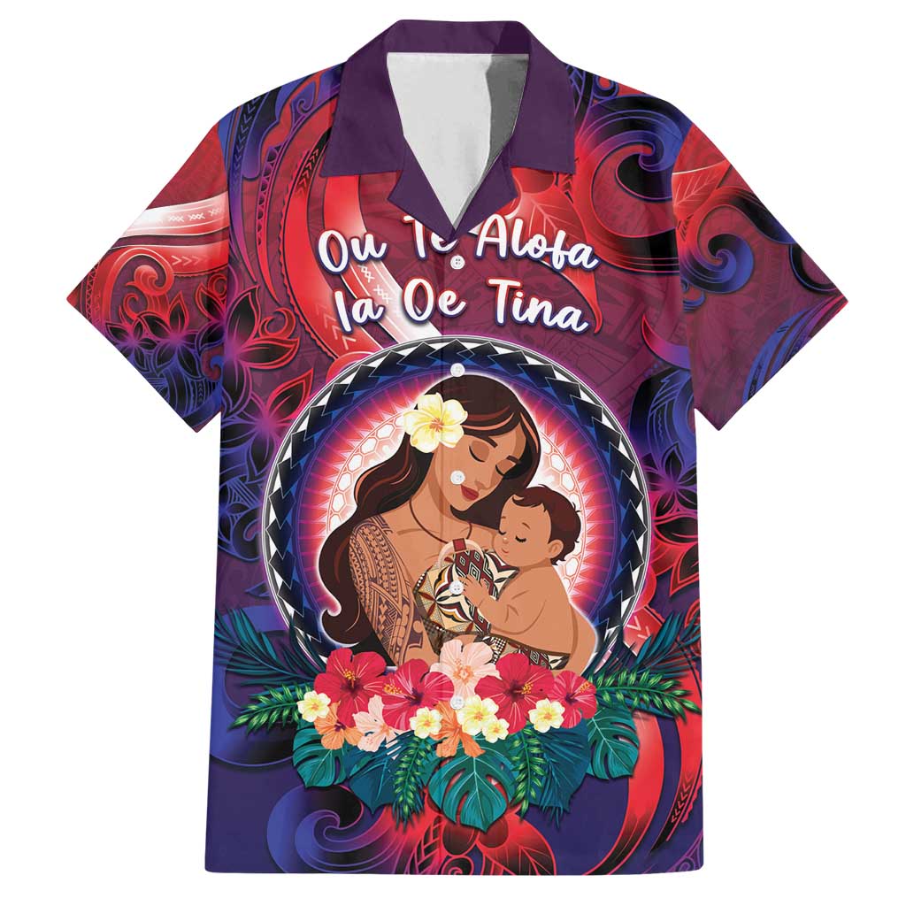 Personalised Samoa Mother's Day Family Matching Off Shoulder Maxi Dress and Hawaiian Shirt I Love You Mom