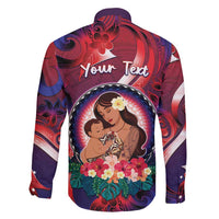 Personalised Samoa Mother's Day Family Matching Off Shoulder Short Dress and Hawaiian Shirt I Love You Mom