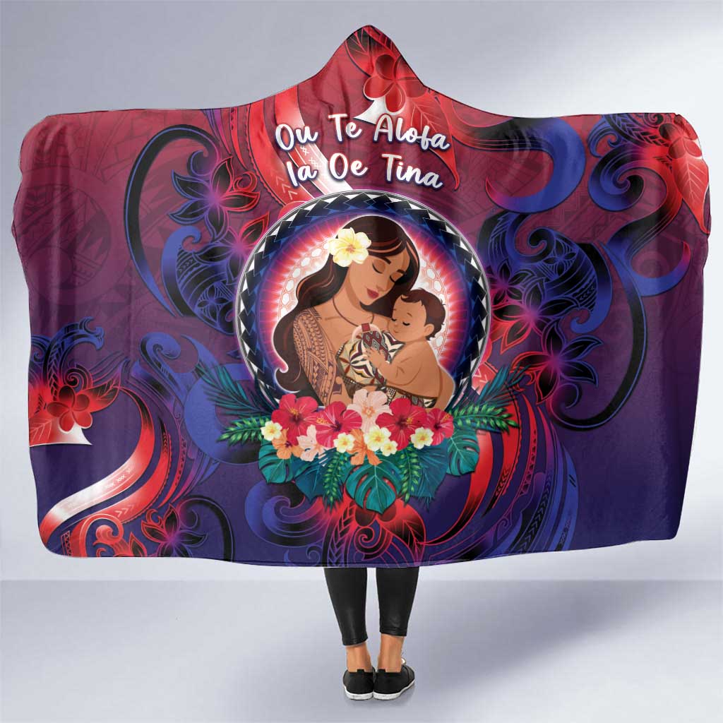 Samoa Mother's Day Hooded Blanket I Love You Mom DT04 One Size Red - Polynesian Pride