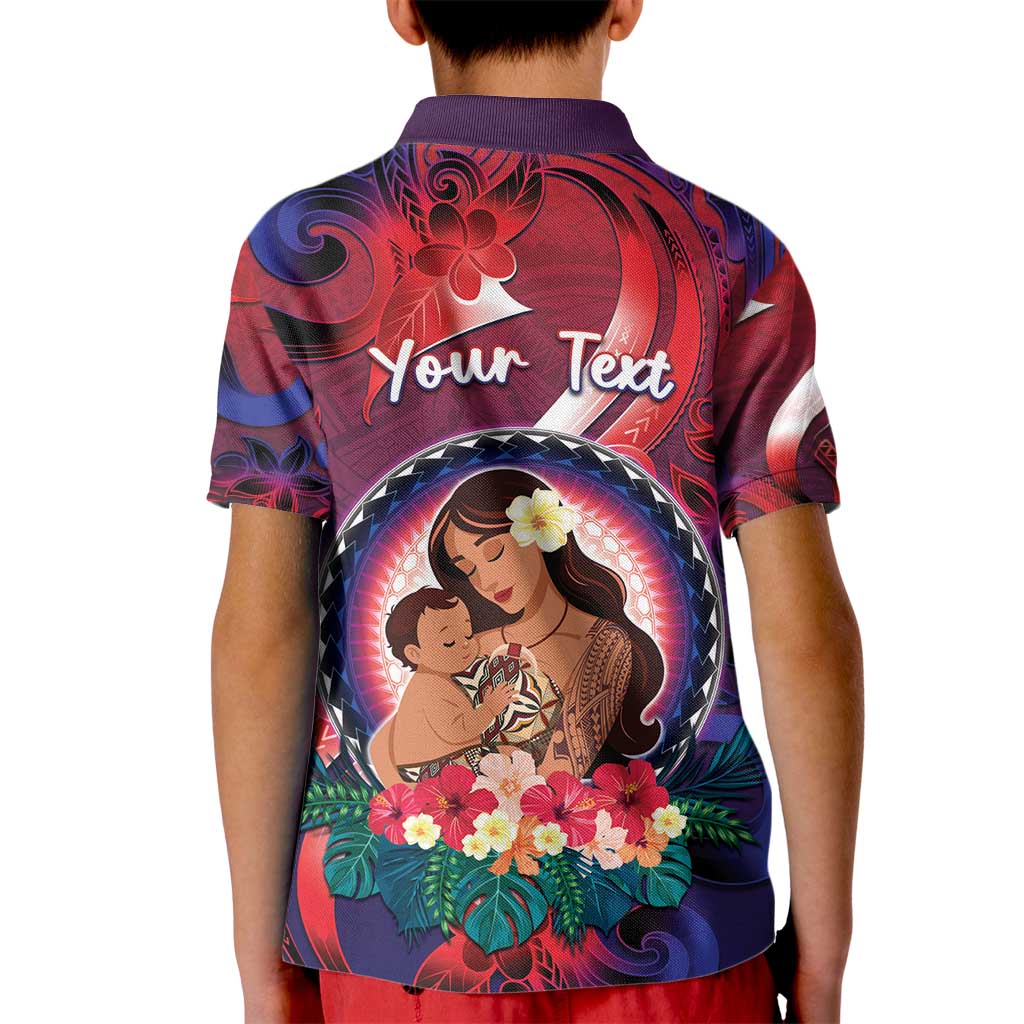 Personalised Samoa Mother's Day Kid Polo Shirt I Love You Mom