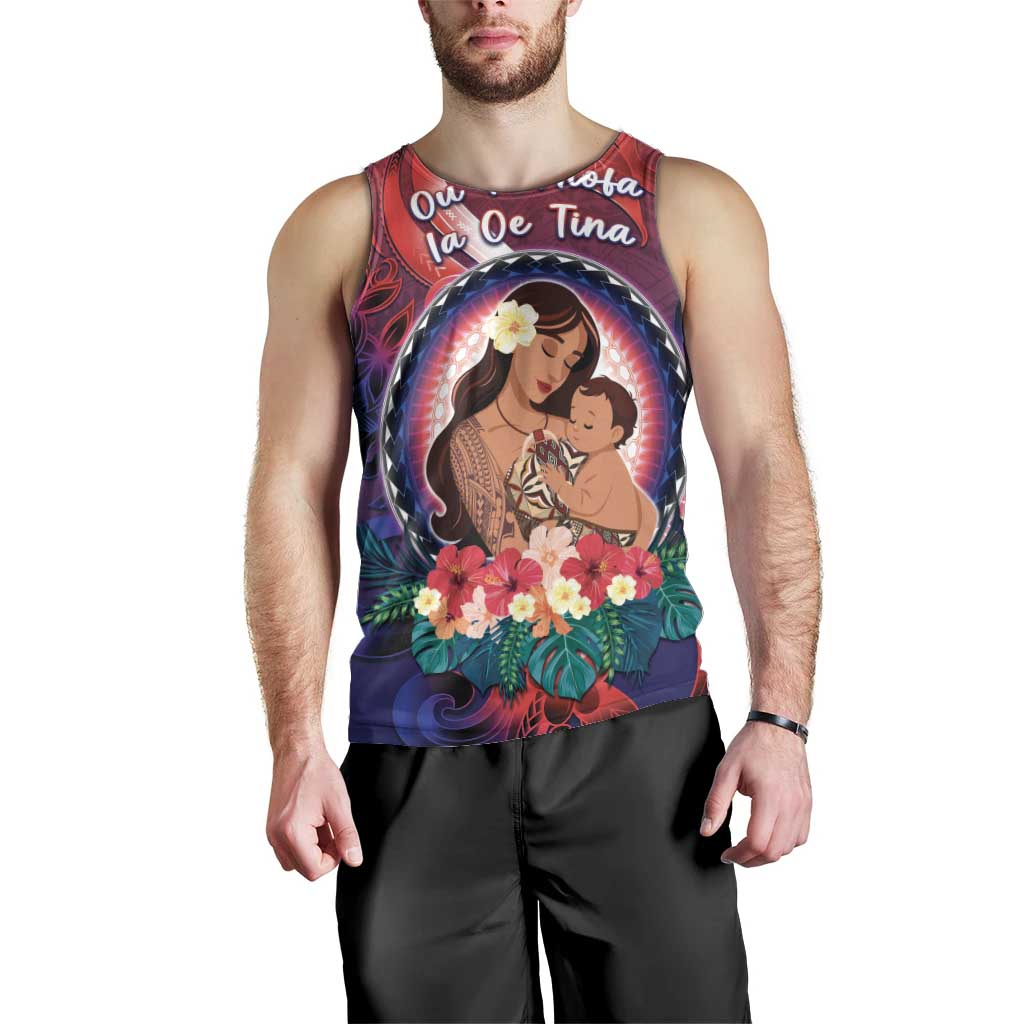 Personalised Samoa Mother's Day Men Tank Top I Love You Mom