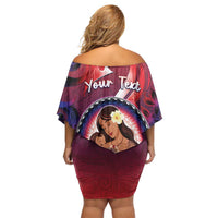 Personalised Samoa Mother's Day Off Shoulder Short Dress I Love You Mom