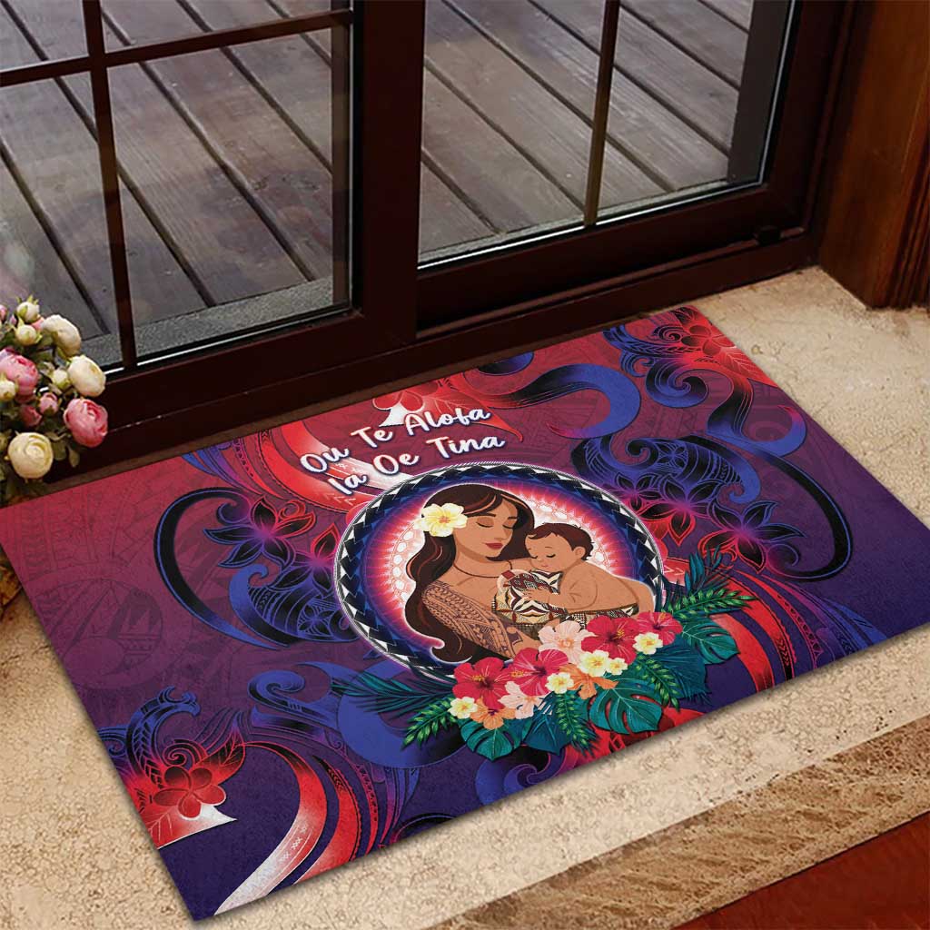 Samoa Mother's Day Rubber Doormat I Love You Mom DT04 - Polynesian Pride