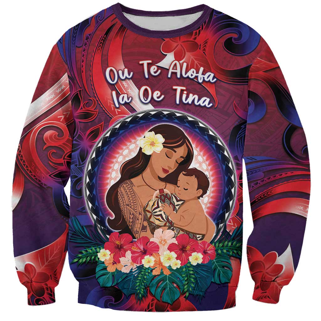 Personalised Samoa Mother's Day Sweatshirt I Love You Mom DT04 Unisex Red - Polynesian Pride