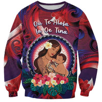 Personalised Samoa Mother's Day Sweatshirt I Love You Mom DT04 Unisex Red - Polynesian Pride