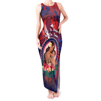 Personalised Samoa Mother's Day Tank Maxi Dress I Love You Mom DT04 Women Red - Polynesian Pride