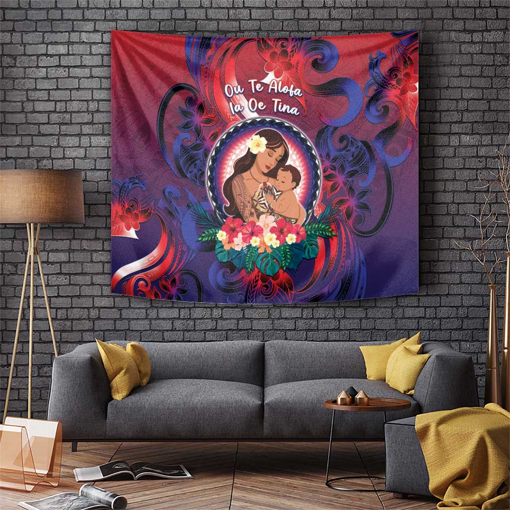 Samoa Mother's Day Tapestry I Love You Mom