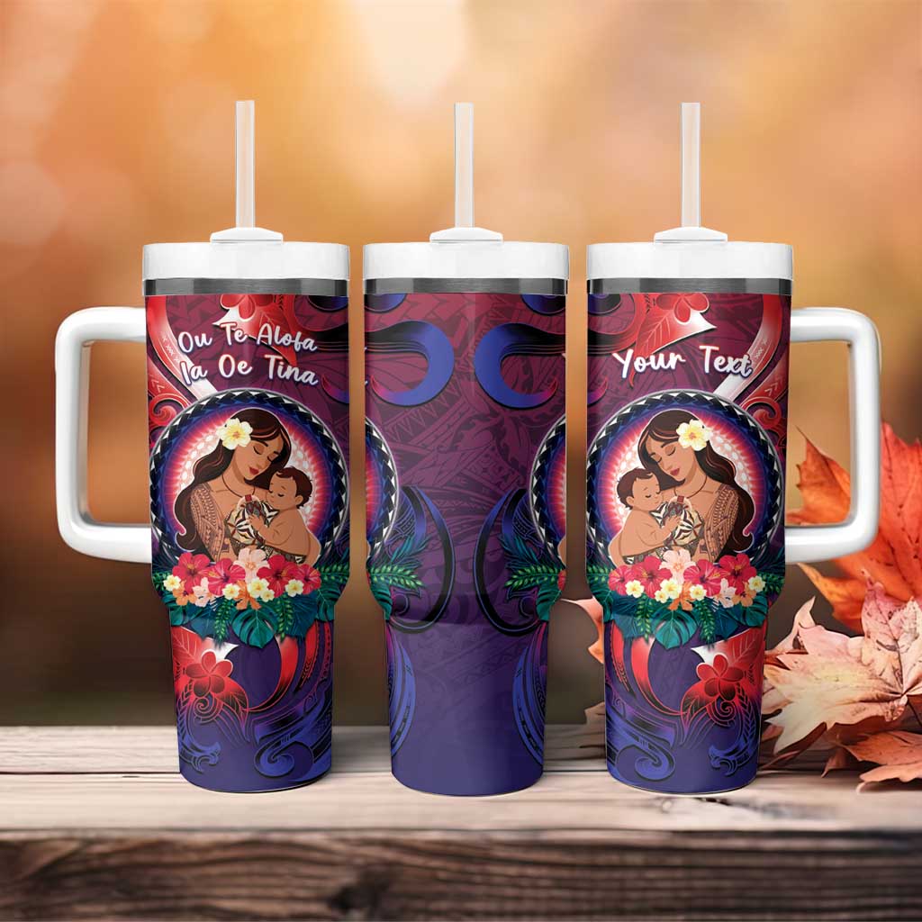 Personalised Samoa Mother's Day Tumbler With Handle I Love You Mom DT04 - Polynesian Pride