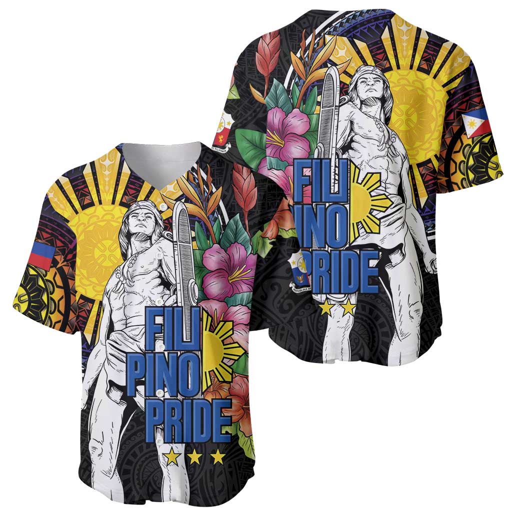 Filipinos Lapu-Lapu Hero Philippines Baseball Jersey Hibiscus Flowers Style