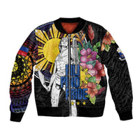 Filipinos Lapu-Lapu Hero Philippines Bomber Jacket Hibiscus Flowers Style