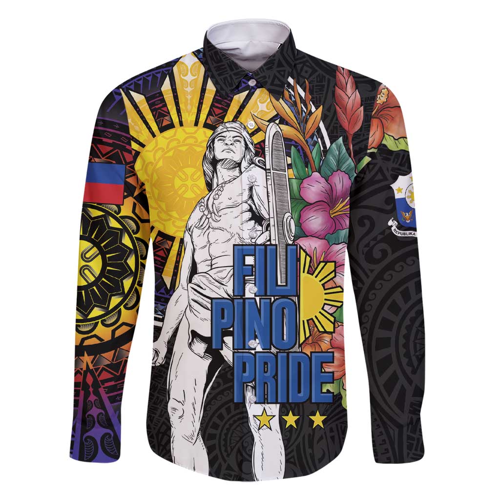 Filipinos Lapu-Lapu Hero Philippines Family Matching Short Sleeve Bodycon Dress and Hawaiian Shirt Hibiscus Flowers Style