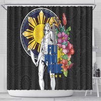 Filipinos Lapu-Lapu Hero Philippines Shower Curtain Hibiscus Flowers Style