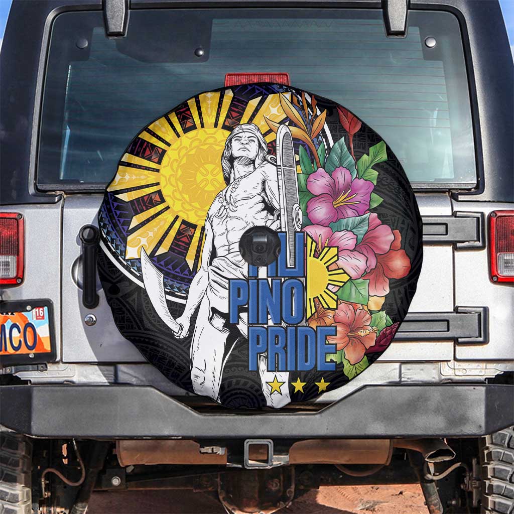 Filipinos Lapu-Lapu Hero Philippines Spare Tire Cover Hibiscus Flowers Style