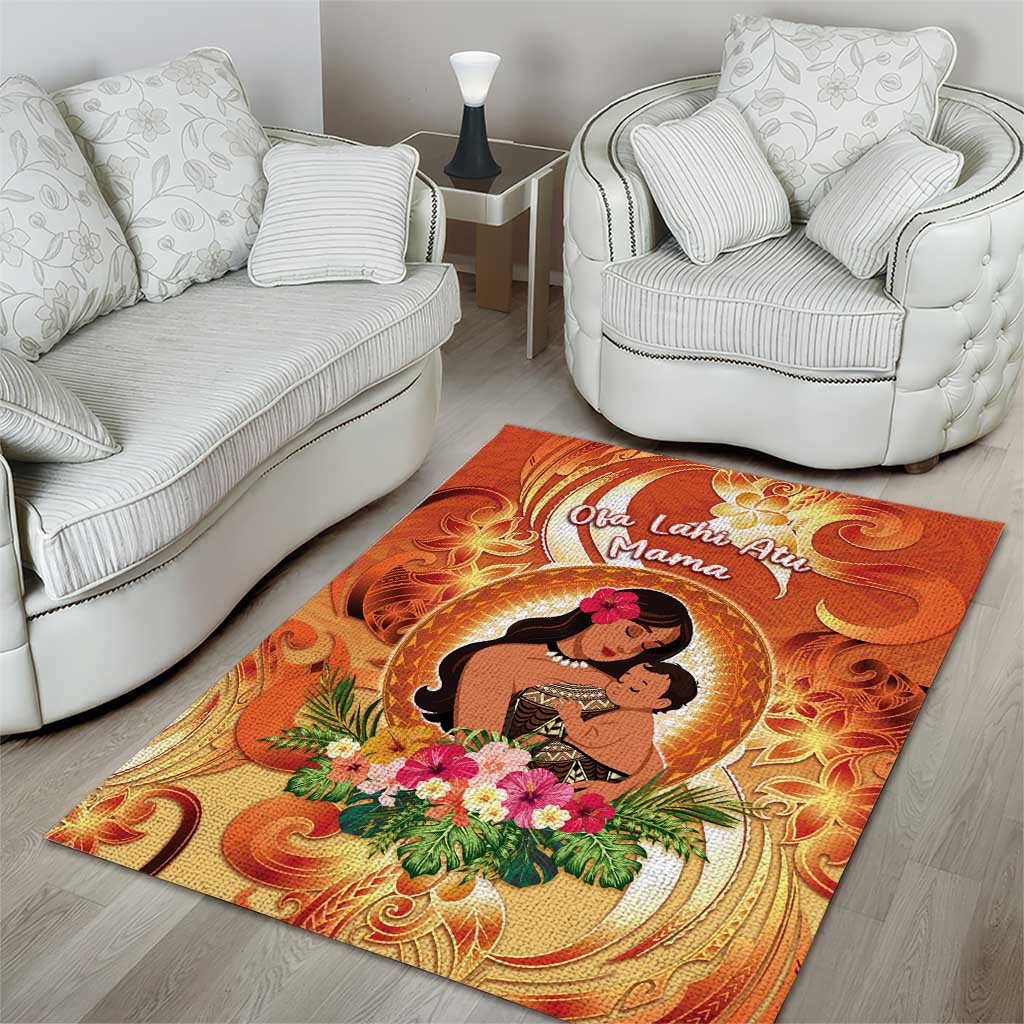 Tonga Mother's Day Area Rug I Love You Mom