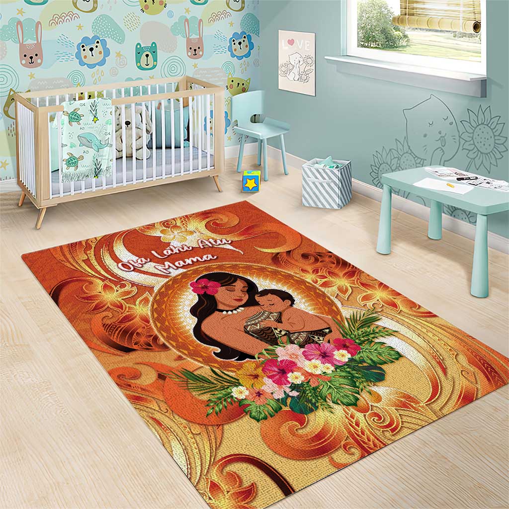 Tonga Mother's Day Area Rug I Love You Mom