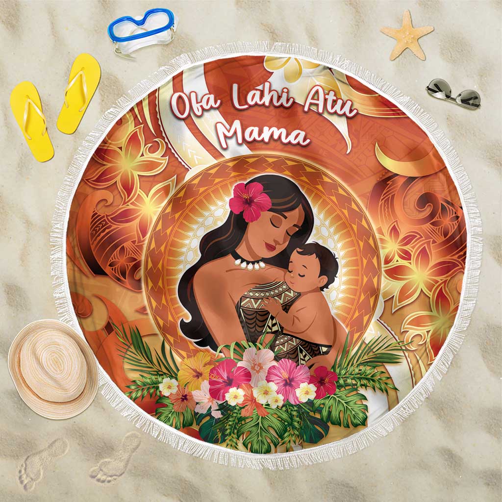 Tonga Mother's Day Beach Blanket I Love You Mom DT04 One Size 150cm Orange - Polynesian Pride