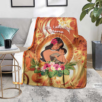 Tonga Mother's Day Blanket I Love You Mom DT04 - Polynesian Pride