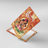 Tonga Mother's Day Canvas Wall Art I Love You Mom DT04 With Frame Orange - Polynesian Pride