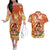 Personalised Tonga Mother's Day Couples Matching Off The Shoulder Long Sleeve Dress and Hawaiian Shirt I Love You Mom