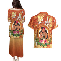 Personalised Tonga Mother's Day Couples Matching Puletasi and Hawaiian Shirt I Love You Mom DT04 - Polynesian Pride