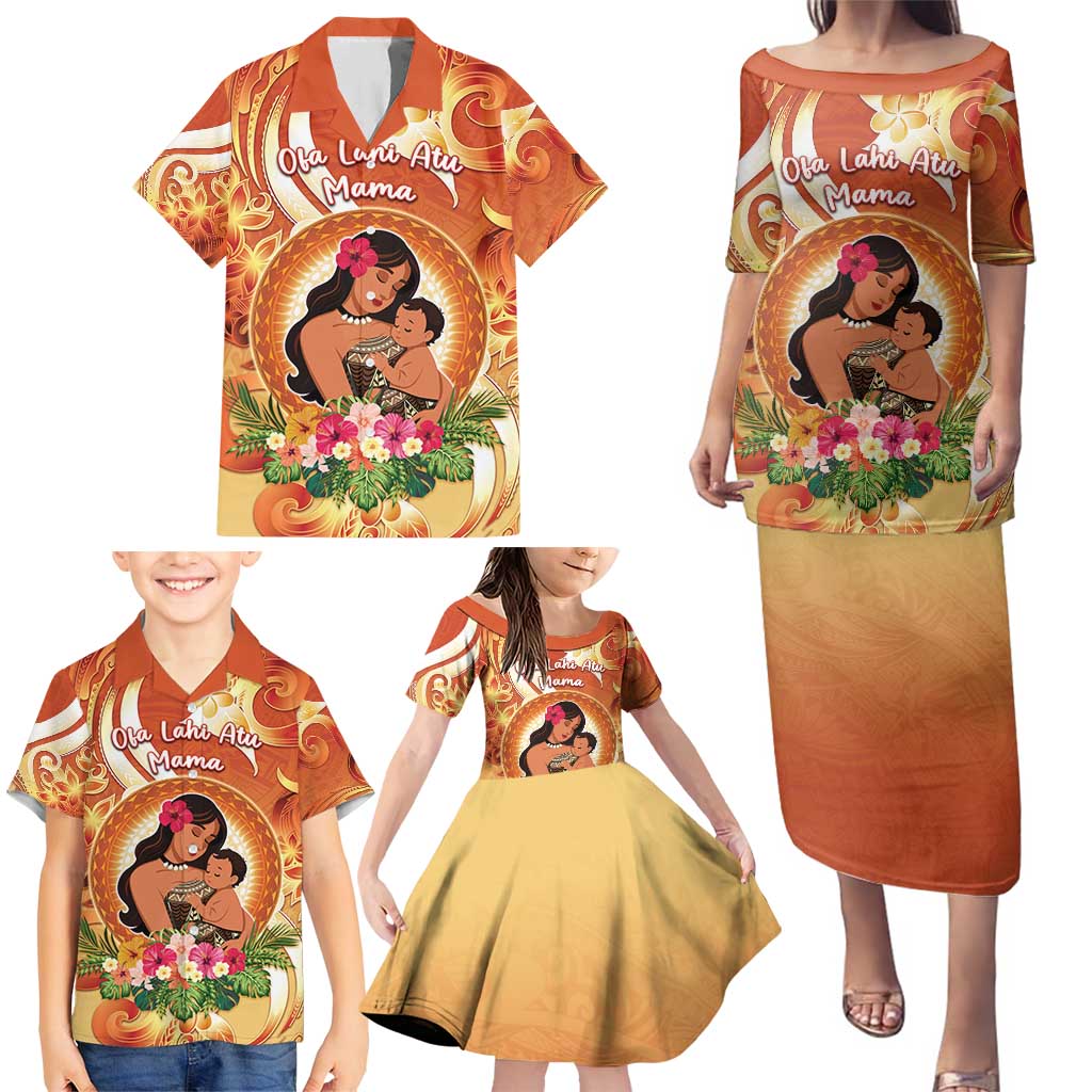 Personalised Tonga Mother's Day Family Matching Puletasi and Hawaiian Shirt I Love You Mom